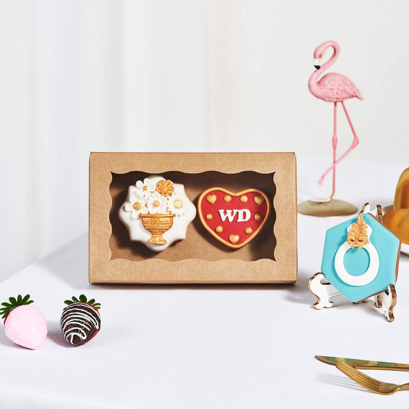 RomanticBaking 50 Pack Auto-Popup Cookies Boxes 7" x 4 3/8" x 1 1/2"Pastry Boxes Macaron Boxes Hot Chocolate Bombs Boxes Donut Boxes Brownies,Cakesicle Boxes - Image 2
